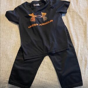 Under Armour Black Outfit with Orange Logo